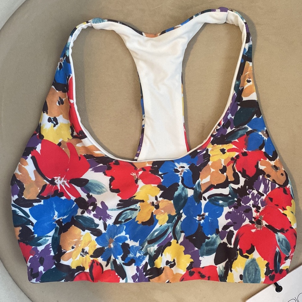 Beach Riot Floral Print Sports Bra